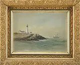 George M. Hathaway, Portland Headlight, Oil on academy board