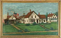 S. Thomas, American Farmstead Compound, Oil on canvas