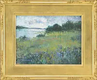 Keith Oehmig, Landscape with Water & Flowers, Light oil