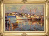 Robert Charles Gruppe, Gloucester Fishing Boats, Oil on canvas