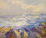 Robert Charles Gruppe, Bass Rocks, Large oil on canvas