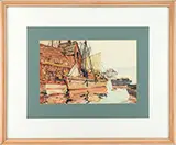Anthony Thieme, Schooner at Motif #1, Watercolor & pencil