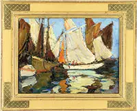 Color Sails by Anthony Thieme, Oil on board, sold Feb 2014