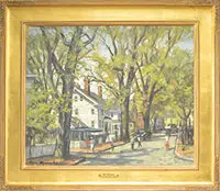 A View of Main St, Nantucket, Ma by Kenneth Knowles, Oil on canvas, sold Feb 2014