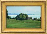 Peter Tysver, Eastern Point Light from Stage Fort Park, Oil on canvas