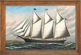 Solon Francis Montecello Badger, Portrait of the Schooner “Daisy Farlin, Oil on canvas