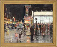 Vladimir Lebedev, Busy New York Street, Oil on canvas