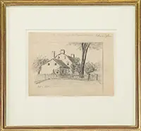 Eastman Johnson, On the Road to Manhattan, Pencil on paper