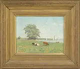 Daniel Strain, View at Portsmouth, Nh, Oil on canvas