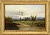 Joseph Antonio Hekking, Cows Grazing in a Summer Landscape, Oil on canvas