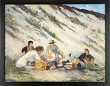 John Cordich, Picnic Below the Dunes, Oil on canvas