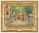 Heinrich Herman Pfeiffer, Provincetown, Massachusetts Street Scene, Oil on canvas