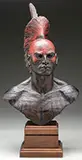 Jud Hartmann, Warrior Brave, Bronze Mounted to a wood stepped plinth