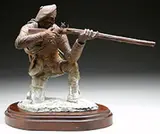 Jud Hartmann, Trapper, Bronze Mounted on a shaped wood plinth