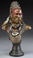 J. A. Ford, Native American Brave, Polychrome bronze