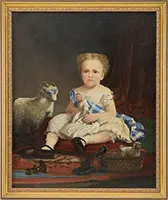 Charles V. Brown, Child with Toys, Oil on canvas