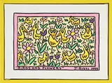 James Rizzi, Birds and Flowers, Acrylic on canvas