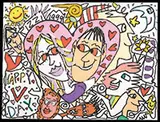 James Rizzi, Happy V Day, Acrylic on canvas
