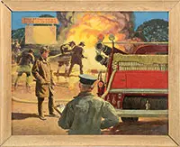 Griffith, Fire Department Training Grounds, Oil on gesso panel
