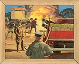 Griffith, Fire Department Training Grounds, Oil on gesso panel