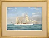 Antonio de Simone the Elder, Portrait of the Steam Yacht “Narada, Gouache
