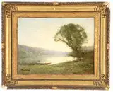 Paul Désiré Trouillebert, Fisherman in a Morning Landscape