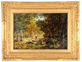 Woodland Pool with Figure by Narcisse-Virgil Diaz de La Pena, Oil on wood panel, sold Feb 2014
