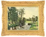 Johann Antoine de Jonge, Pair of Summer Landscapes, Oil on board