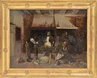 Henry Walker D’Acosta, In the Tavern Kitchen, Oil on board