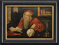 Nascendo Morimur by Unsigned, Oil on wood panel, sold Feb 2014