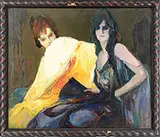 Alexander Oscar Levy, The Fans, Large oil on canvas