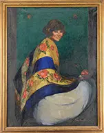 Ruth Murchison, Portrait of a Woman with Shawl, Large oil on canvas