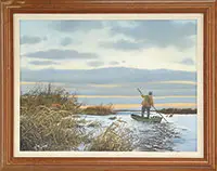 Brett James Smith, Hunter Poling Into Position, Oil on board