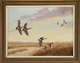 Arthur R Eakin, Canada Geese, Oil on canvas