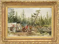 F. O. C. Darley, Woodland Trappers, Oil on artist board