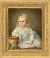 Hannah Brown Skeele, Little Drummer Girl, Outstanding oil on canvas