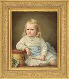 Hannah Brown Skeele, Little Drummer Girl, Outstanding oil on canvas