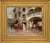 Cesare Auguste Detti, Leaving the Villa, Oil on canvas
