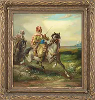 D Hensel, The Arab Fighter on Horseback, Oil on canvas