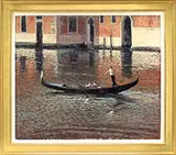 Vincent Francis Castellanet, Venice Gondola, Oil on canvas