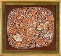 William Georgenes, Moon with the Letter ‘E', Oil on masonite
