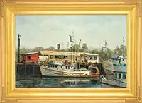 Bonnie Gregory, The “Valiant Lady” at Dock, Oil on canvas