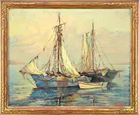 Amee Davis, Fishing Schooners, Oil on board