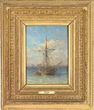 Félix Ziem, Moored Galleon with Rowboat
