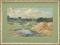 Louis Doyle Norton, Fish Shacks, Pastel