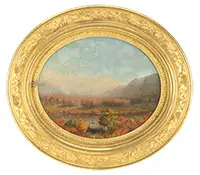 Unsigned, Fall Landscape, Oil on wood panel