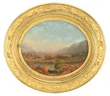 Unsigned, Fall Landscape, Oil on wood panel