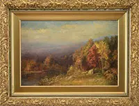 William Mason Brown, Fall Landscape with Water, Oil on canvas