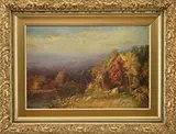 William Mason Brown, Fall Landscape with Water, Oil on canvas