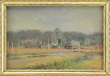 Louis Doyle Norton, Tidal Marsh Boathouses, Pastel